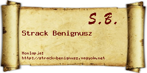 Strack Benignusz névjegykártya